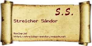 Streicher Sándor névjegykártya