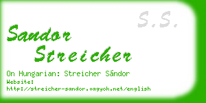 sandor streicher business card