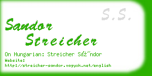 sandor streicher business card